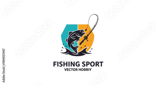 Fishing Sport Vector Hobby Logo.
