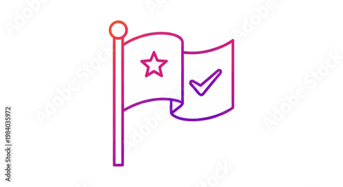 Wallpaper Mural Flag with star and check mark. Torontodigital.ca