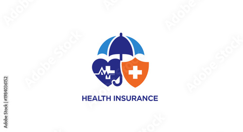 Health insurance logo with umbrella.