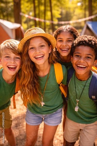 group of kids in the summer camp
