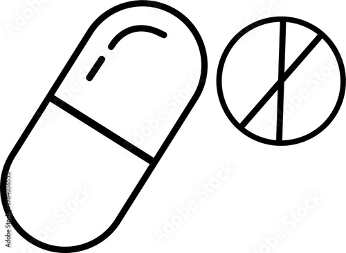 Medical symbols including pills and a cross isolated on white background, Vector, illustration
