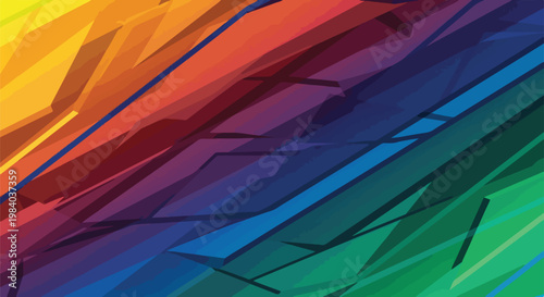 Vibrant colorful rainbow geometric pattern.