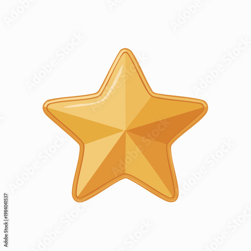 The golden star shines brightly on a white background with no other objects present in the scene.