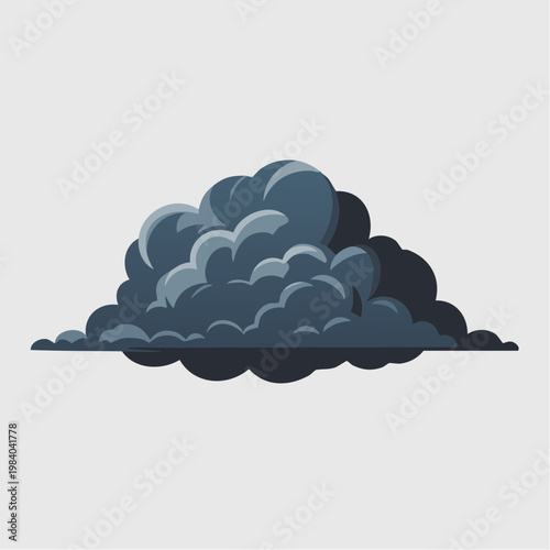 Dark stormy clouds gather in the sky with heavy precipitation and strong winds at daytime