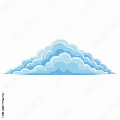 The fluffy cloud formation rises majestically in the atmosphere seen from a side view.