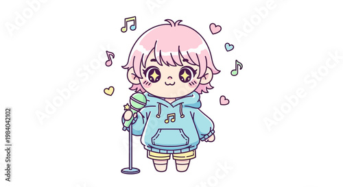 Cute little girl with pink hair.