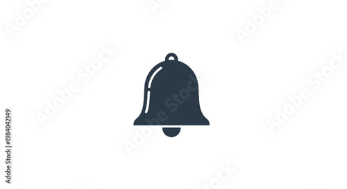 Dark metal bell with handle.