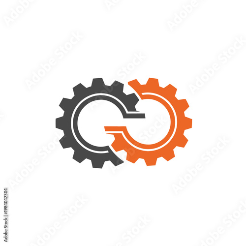 Gears Interlocking Mechanical Symbols.