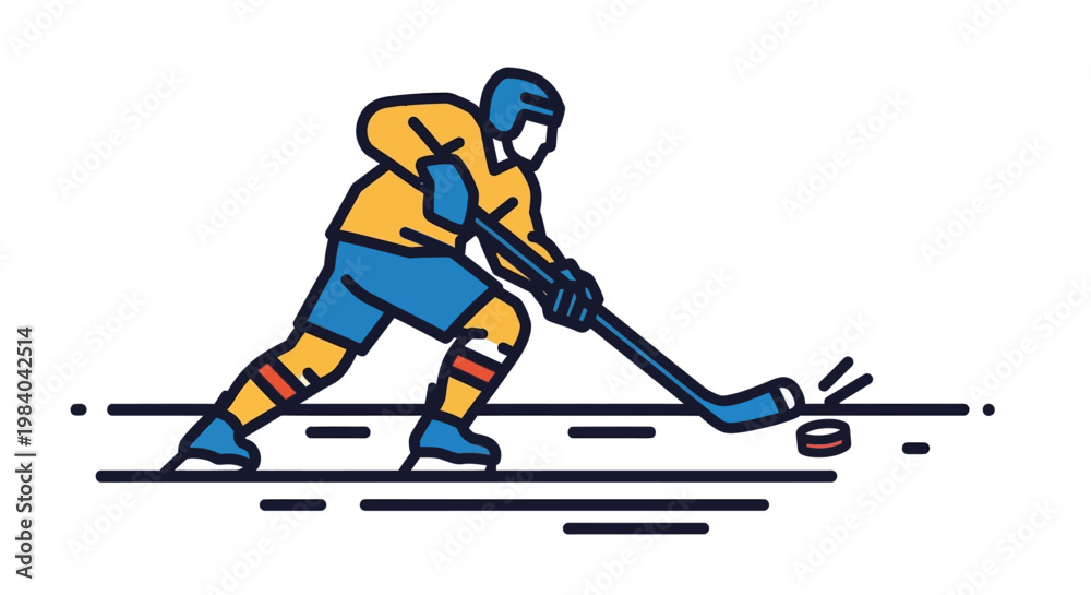 Fototapeta premium Hockey player in action skating fast.