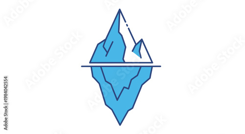 Iceberg Floating in the Ocean Water.