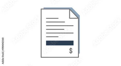 Invoice document with dollar sign.