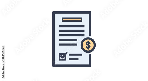 Invoice with dollar sign payment.