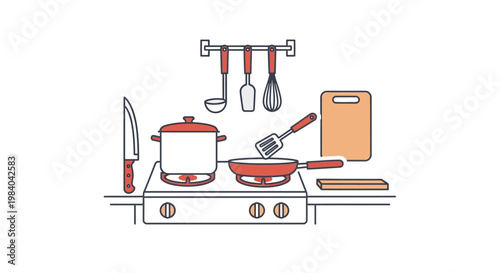 Kitchen Utensils and Cooking Pots.