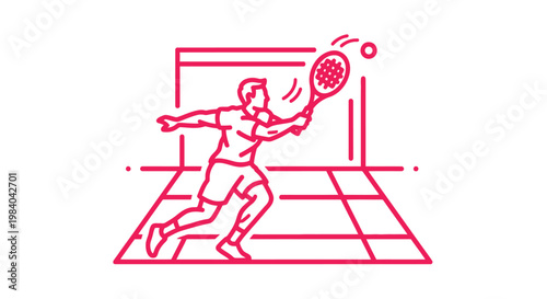 Man playing tennis with racket.