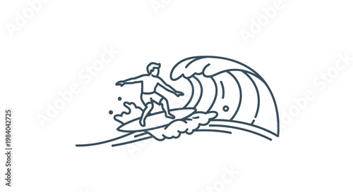 Man surfing on ocean wave.