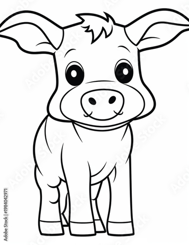 Cozy Farm Animal  Bold& Easy Coloring Pages For Kids