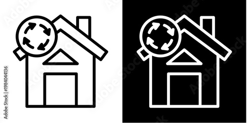 Property Renewal Icon Set White Style Collection
