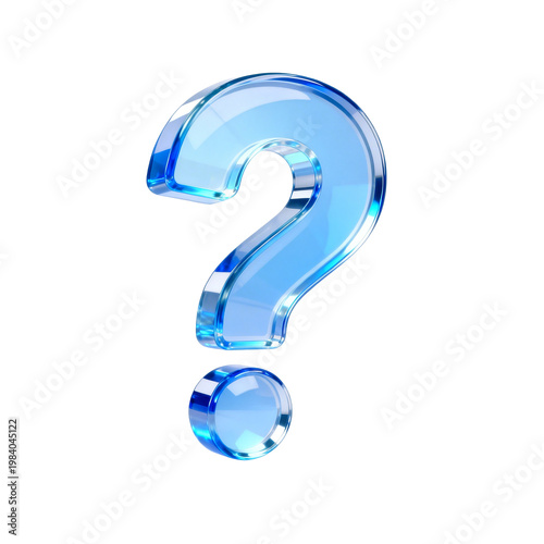 [Transparent Background PNG]Transparent Blue Glass Question Mark Icon