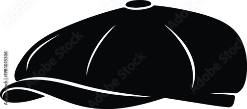 Silhouette classic flat cap newsboy hat headwear fashion accessory vector design