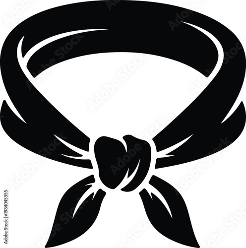 Silhouette classic tied neckerchief bandana fashion accessory apparel isolated vector design