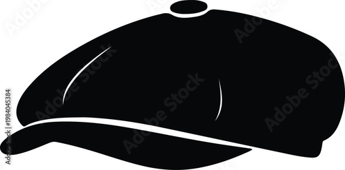 Silhouette classic vintage newsboy flat cap fashion headwear accessory vector design