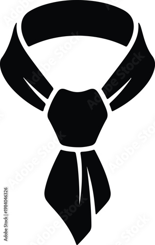 Silhouette elegant necktie knot fashion accessory clothing symbol vector design
