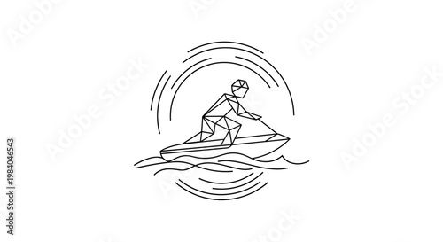 Geometric Jet Ski Rider Icon