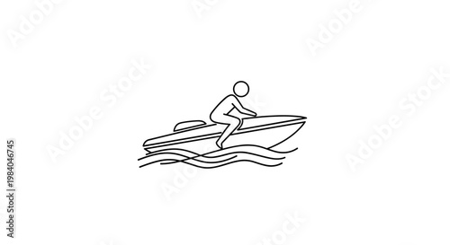 Person Riding a Speedboat