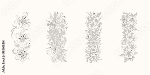 Floral arrangements in grayscale a study of density and repetition