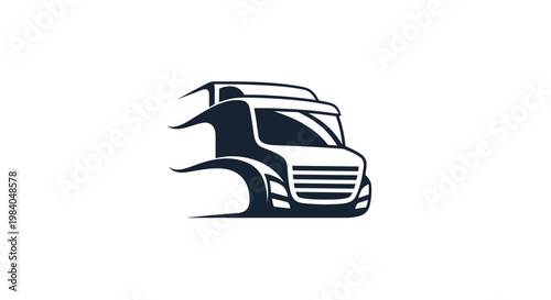 Modern Truck Emblem With Speed Lines