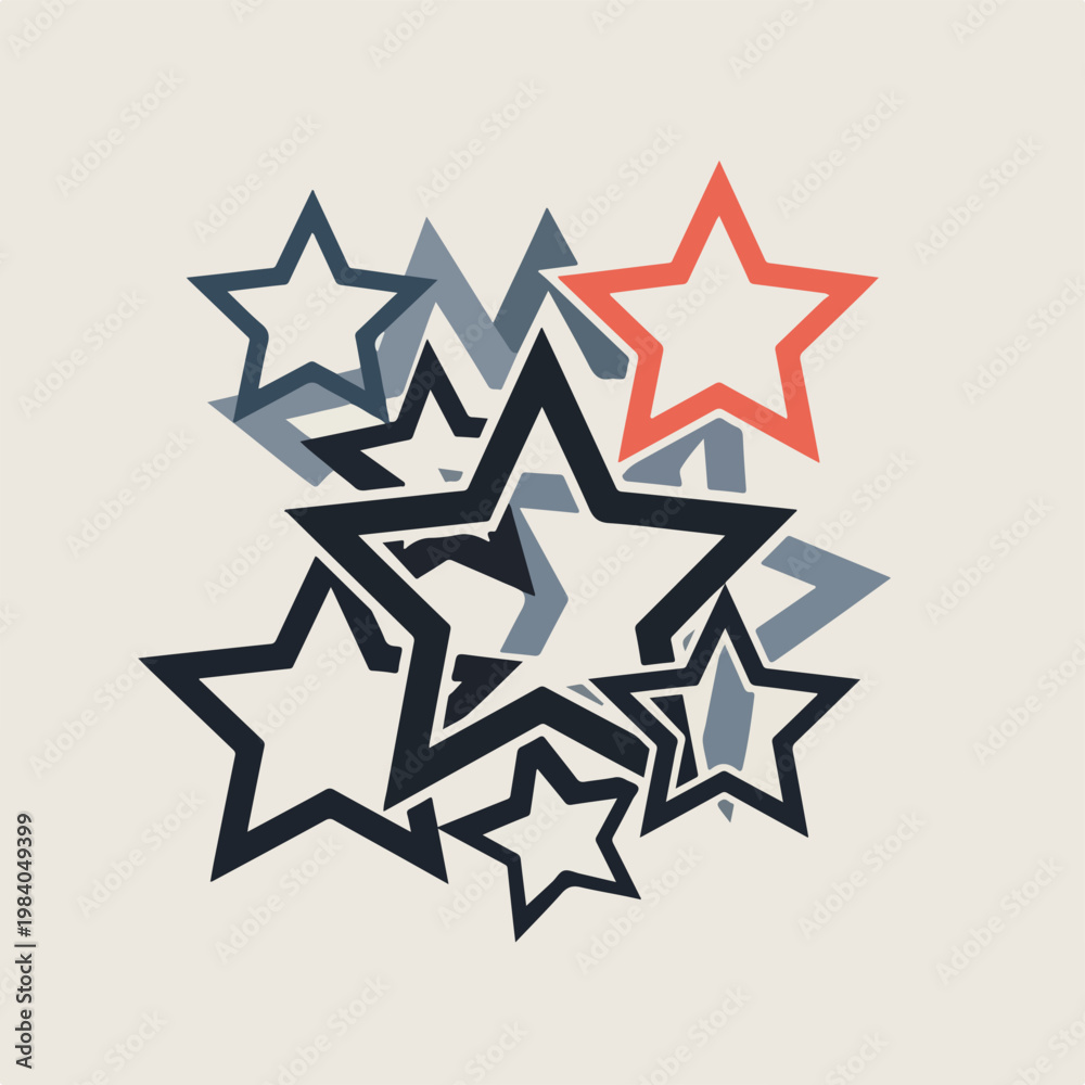 Fototapeta premium A cluster of stars in various sizes and colors