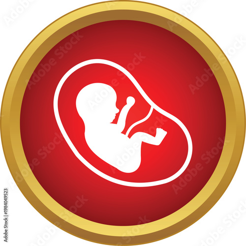 Fetus inside a womb, conceptualizing life, growth, and prenatal care