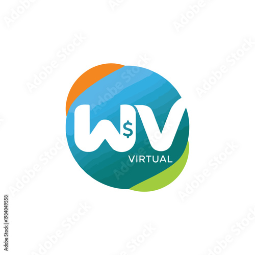 Virtual Currency Logo Design Concept.