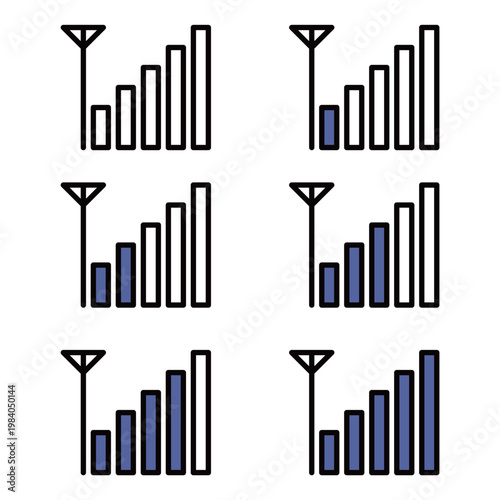 	スマートフォンの電波状況を表すイラスト