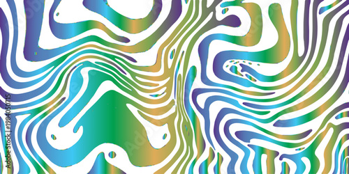 Seamless abstract background featuring a colorful geometric wave pattern and blue water swirls for a vector textile wallpaper design