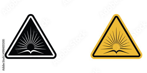 Explosive materials hazard sign in doodles flat and line stroke pack, hazard warning illustration set, explosive risk symbol