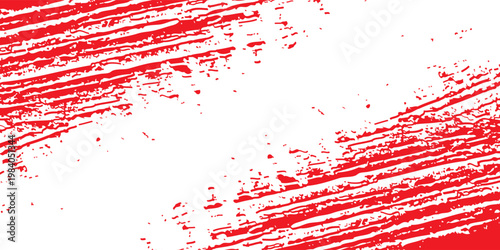 Straight red ink vector lines pack. Bloody color long and round hand-drawn brushstroke text highlights, frames, circles. Asian calligraphy brushstroke set. Eps10