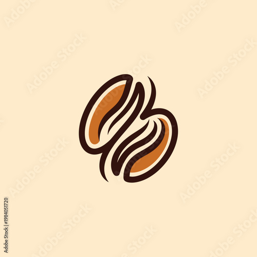 Brown coffee beans illustration design.