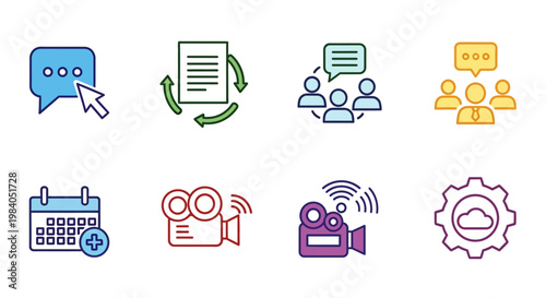 Business Communication Technology Icons.