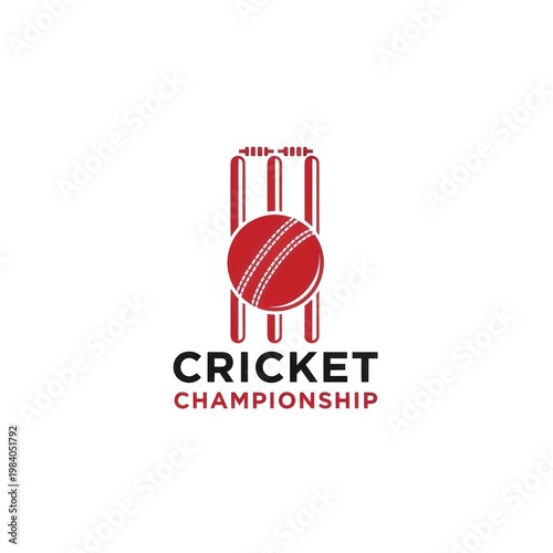 A vibrant logo for the cricket championship featuring a red and pink cricket ball and bat.