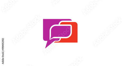 Colorful speech bubbles icon logo.