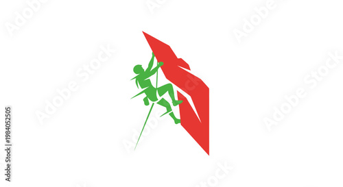 Green lizard climbing red umbrella.