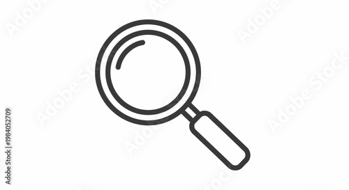 Magnifying Glass Icon Line Art.