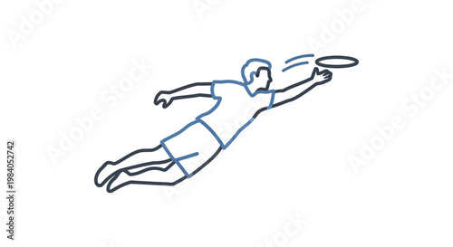 Man Playing Flying Disc Sport Outdoors.