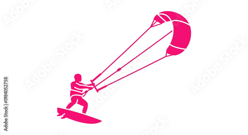 Man riding a kite surfboard ocean.