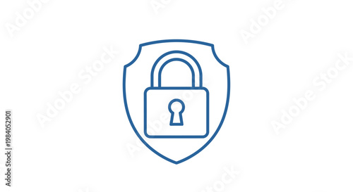 Padlock Icon on Shield Symbol.