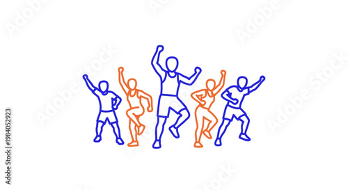 People dancing in a line formation.