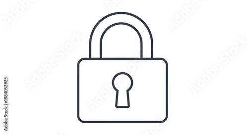 Padlock with keyhole security symbol icon.
