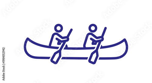 People in a canoe paddling.