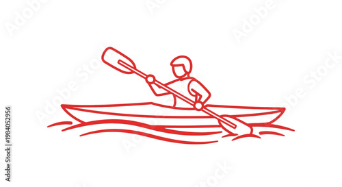 Person Paddling a Small Boat.